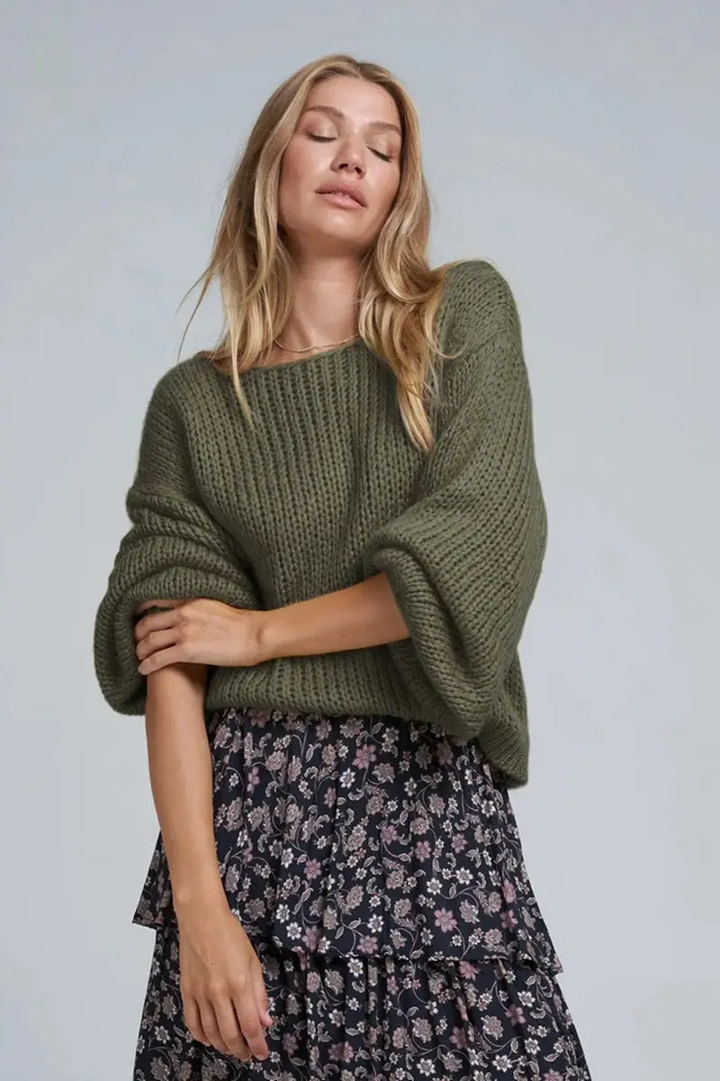 Lilya - Ocean Knit - Olive 1