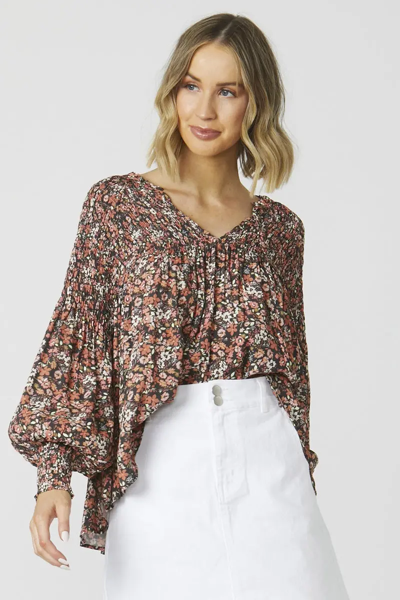 Sass - Penny Top - Choc Ditsy 1