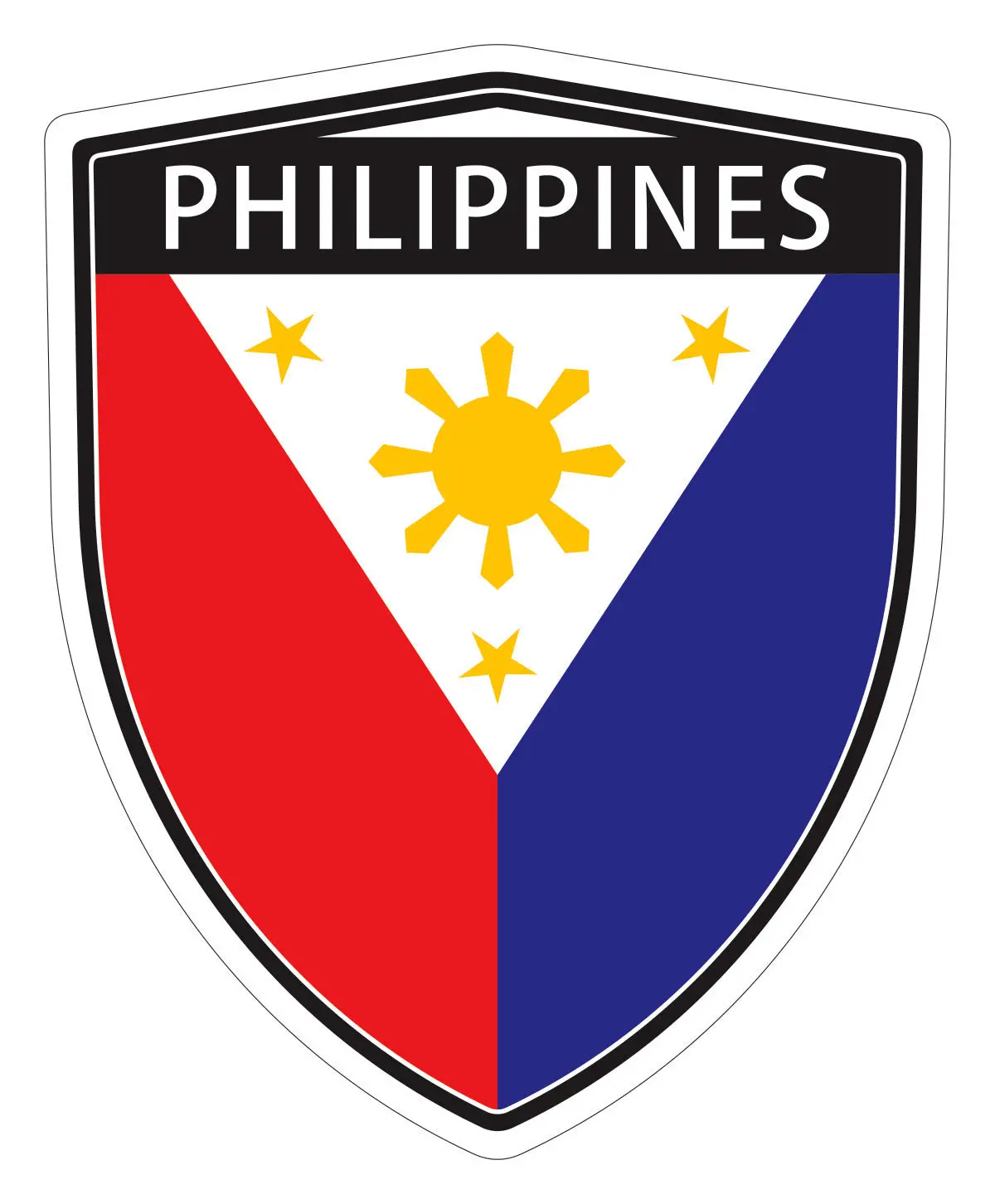 Philippines Philippine Flag Shield Shape Decal Car Bumper Window Sticker Set Of 2, Sh039 2