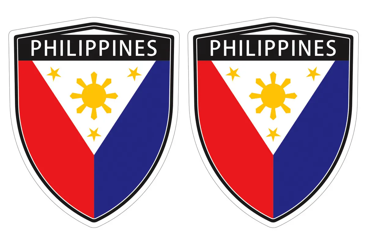 Philippines Philippine Flag Shield Shape Decal Car Bumper Window Sticker Set Of 2,  Sh039 1