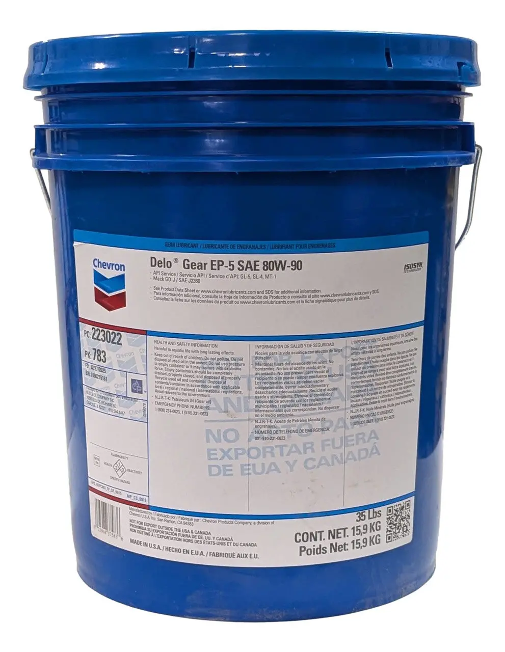 Chevron Delo Gear Ep-5 Sae 80W-90 1