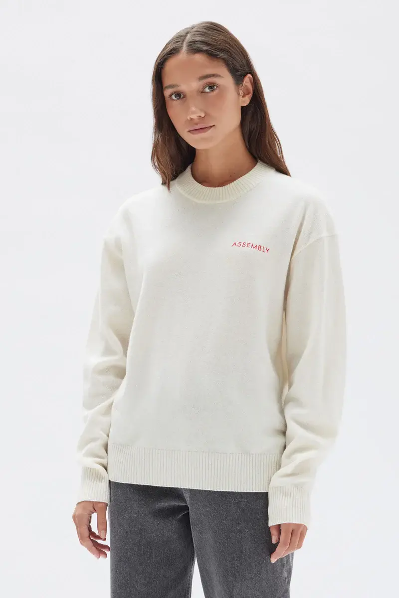 Assembly Label - Pax Wool Knit - Cream/Red 2