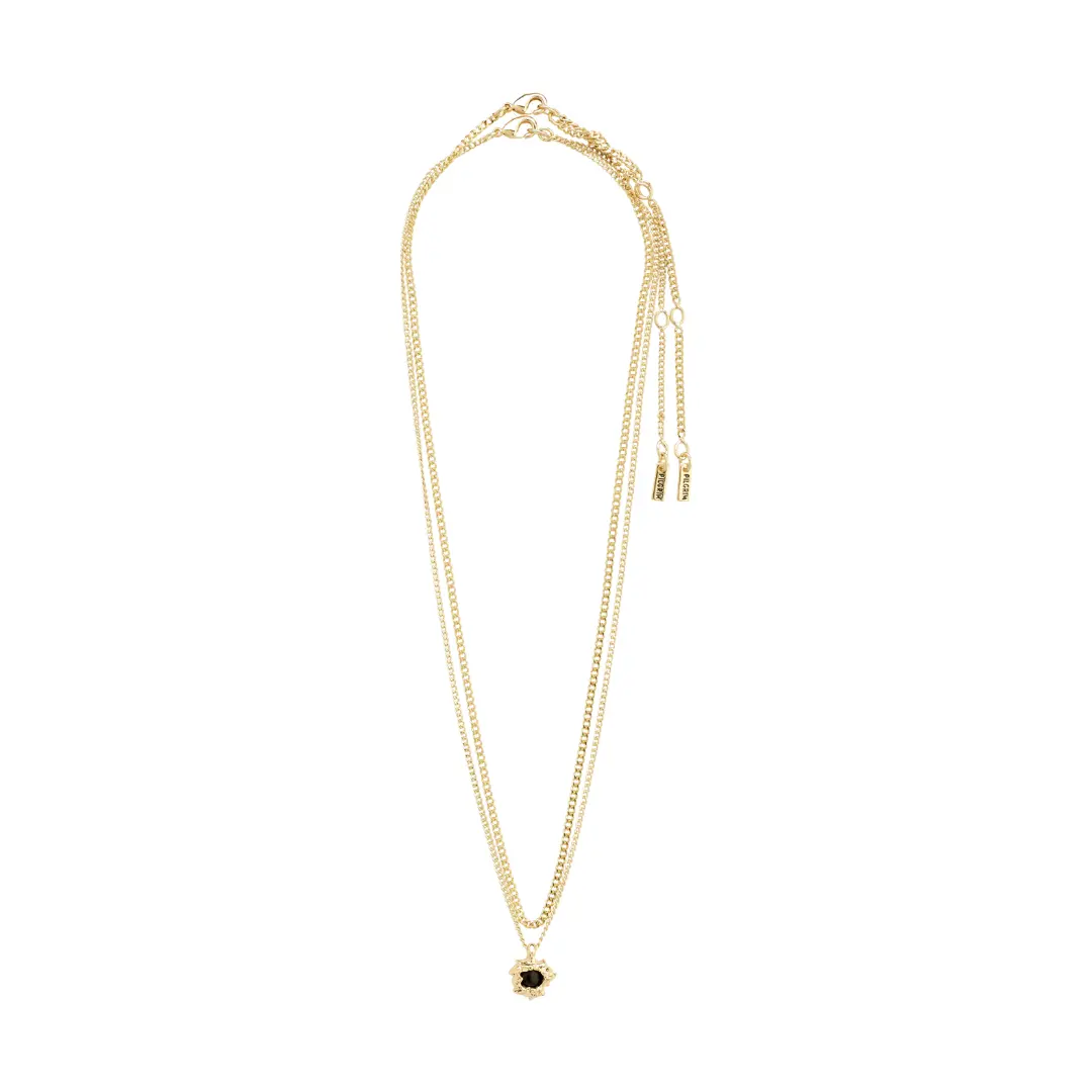 Pilgrim - Act Necklace 2-In-1 - Gold / Black 1