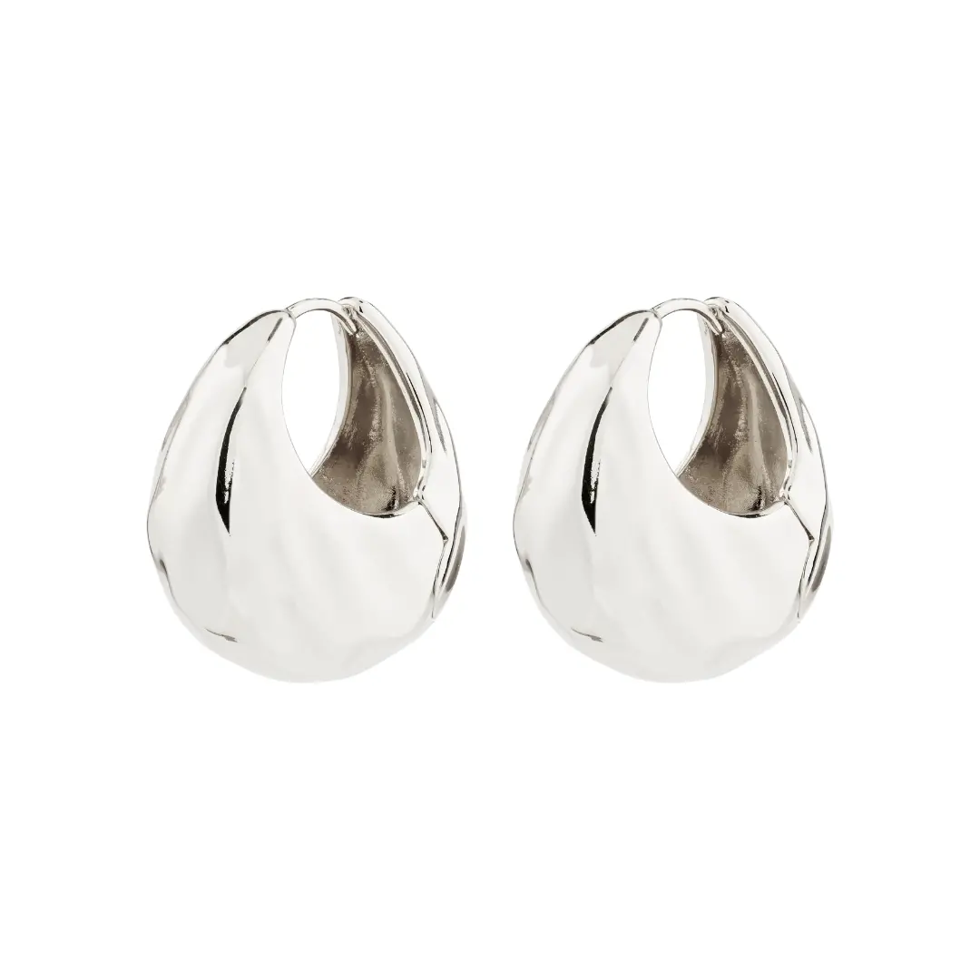 Pilgrim - Believe Recycled  Chunky Hoop Earrings  - Silver 1
