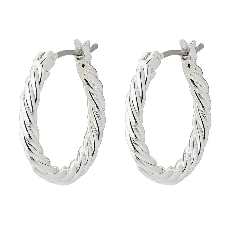 Pilgrim - Cece Pi Hoops - Silver Plated 1