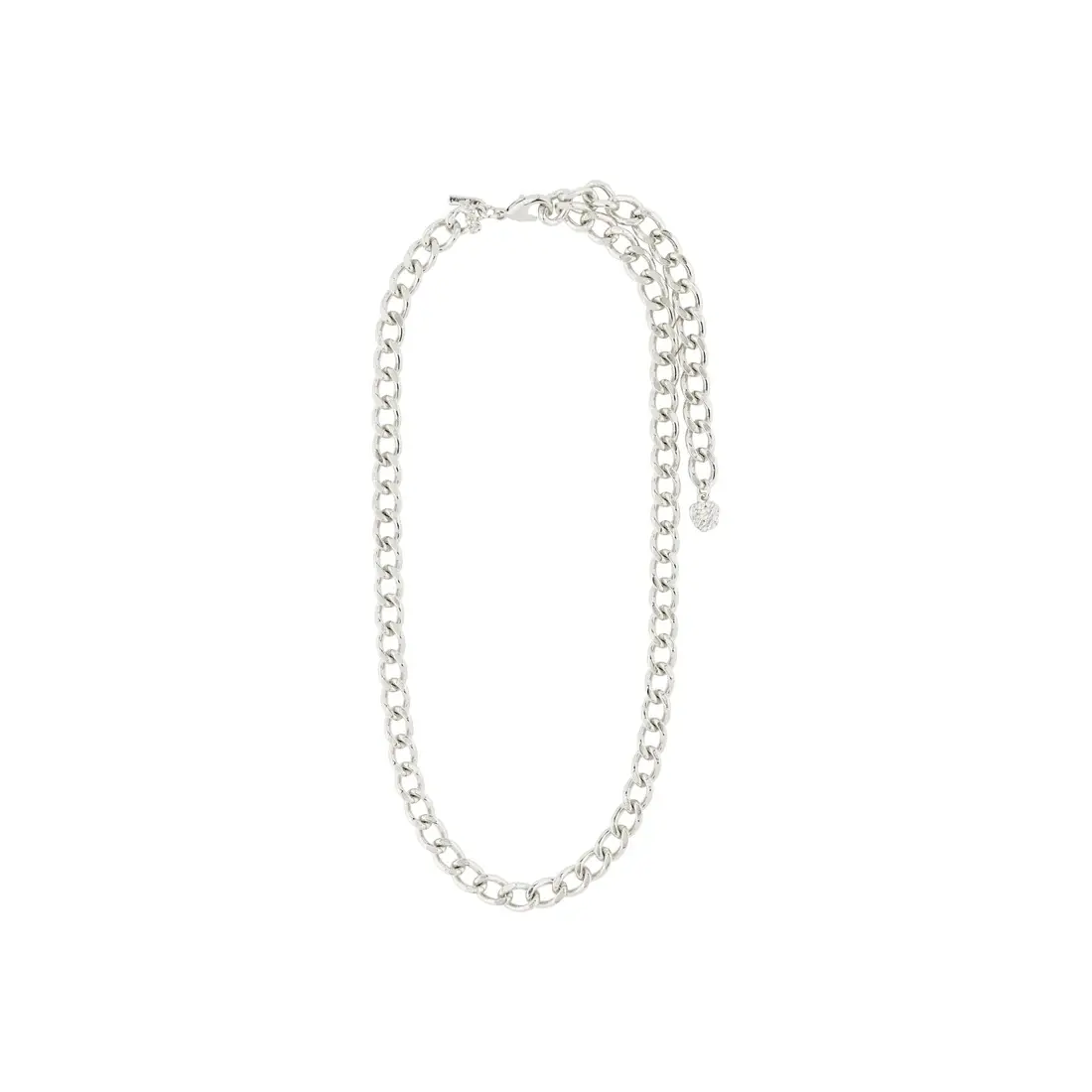 Pilgrim - Charm Recycled Curb Necklace - Silver 1