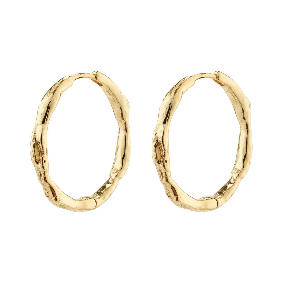 Pilgrim - Eddy Recycled Organic Shaped Large Hoops - Gold 1