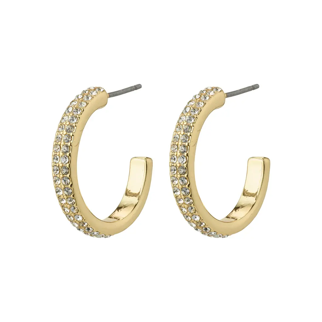 Pilgrim - Heat Recycled Crystal Hoop Earrings - Gold Plated 1