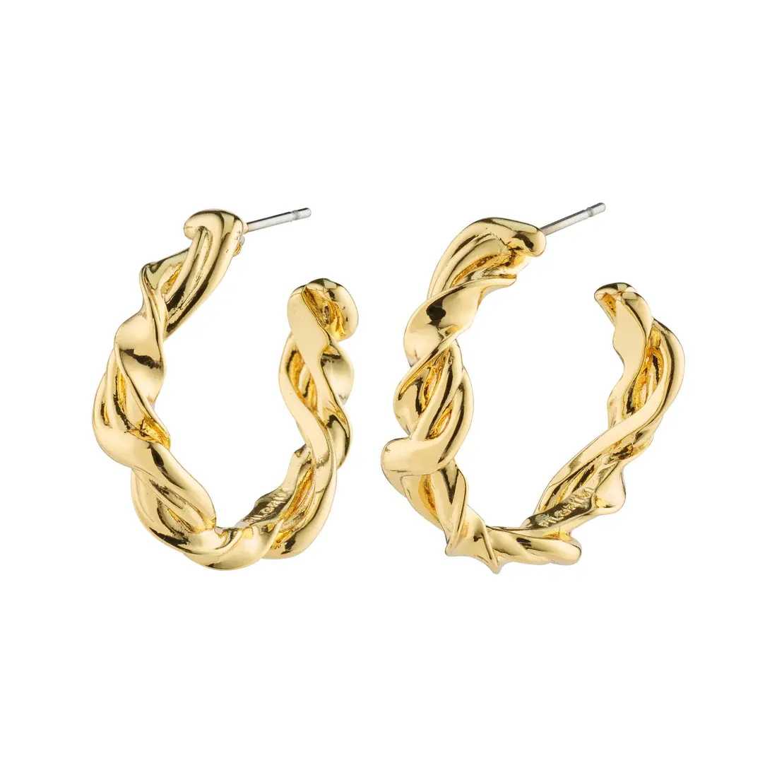 Pilgrim - Sun Recycled Twisted Hoops - Gold Plated 1