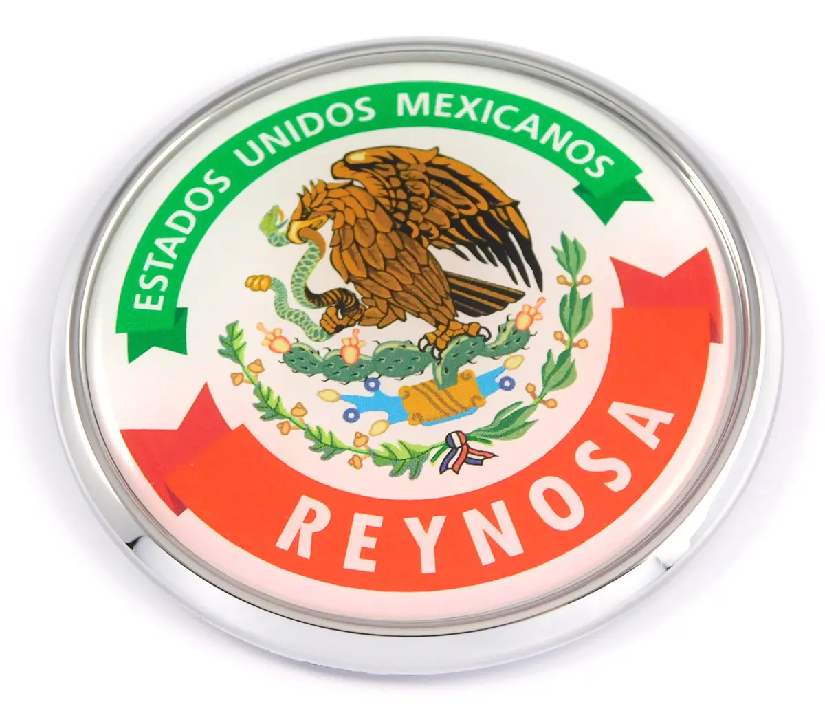 Reynosa Mexico Mexican State Car Chrome Round Emblem Decal 3D Badge 2.75" 1