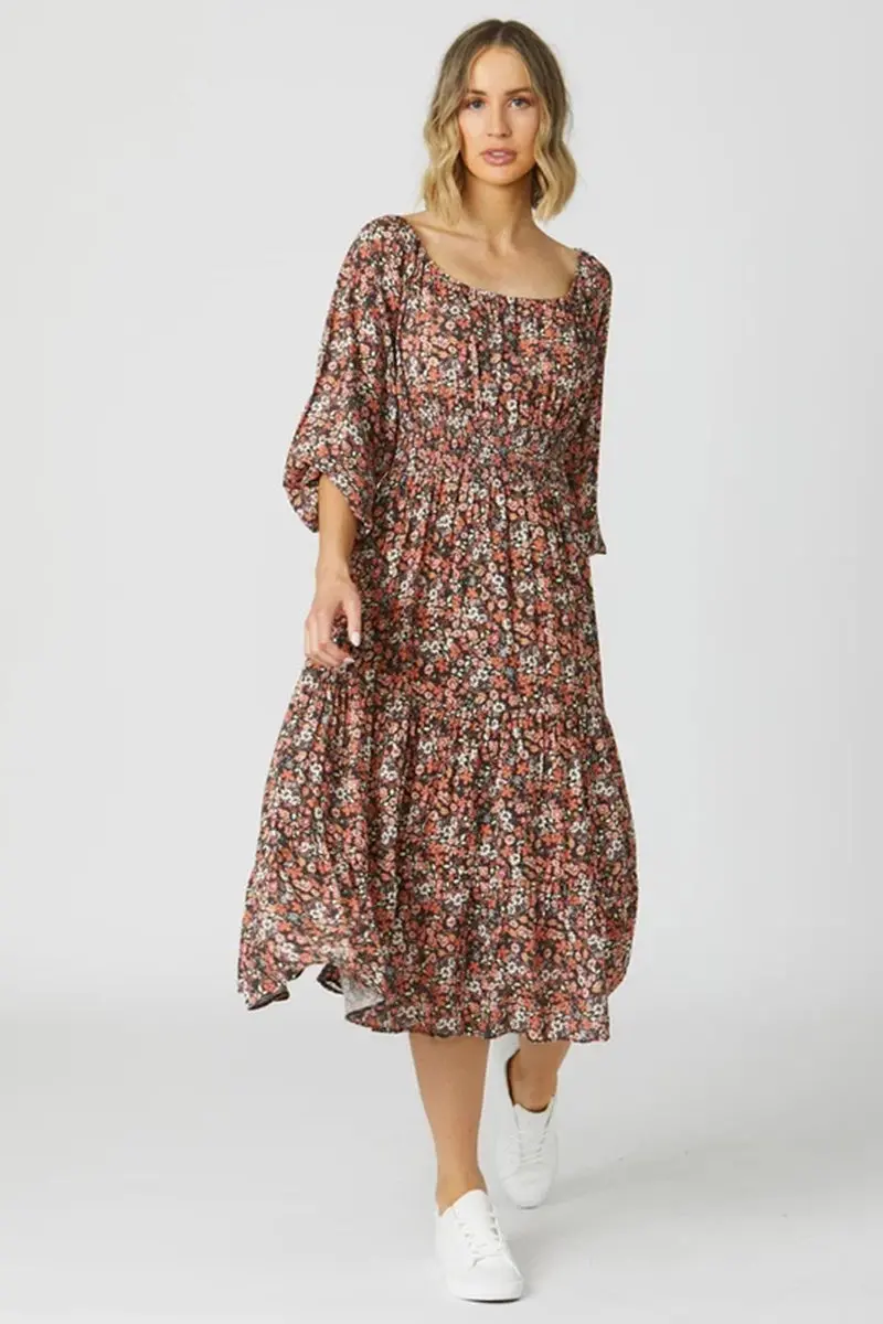 Sass - Meredith Dress - Choc Ditsy 1