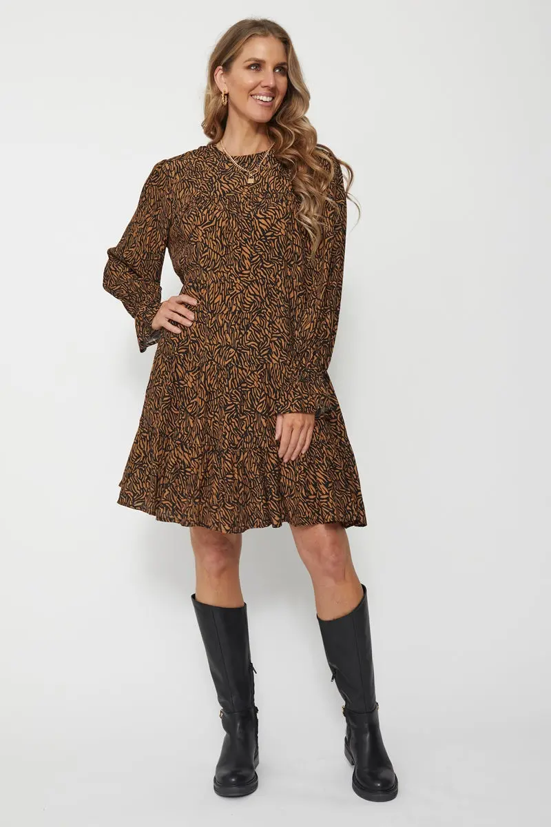 Stella + Gemma - Kim Dress - Mocha Zebra 1