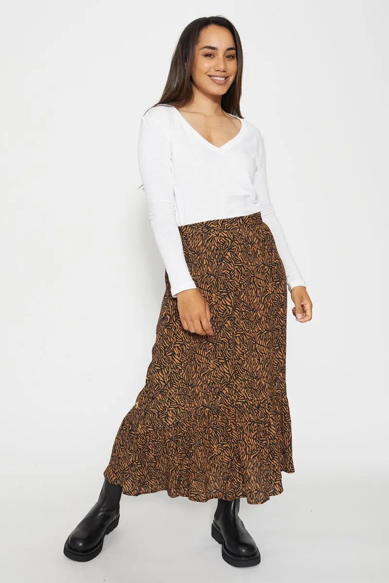 Stella + Gemma - Linda Skirt - Mocha Zebra 1