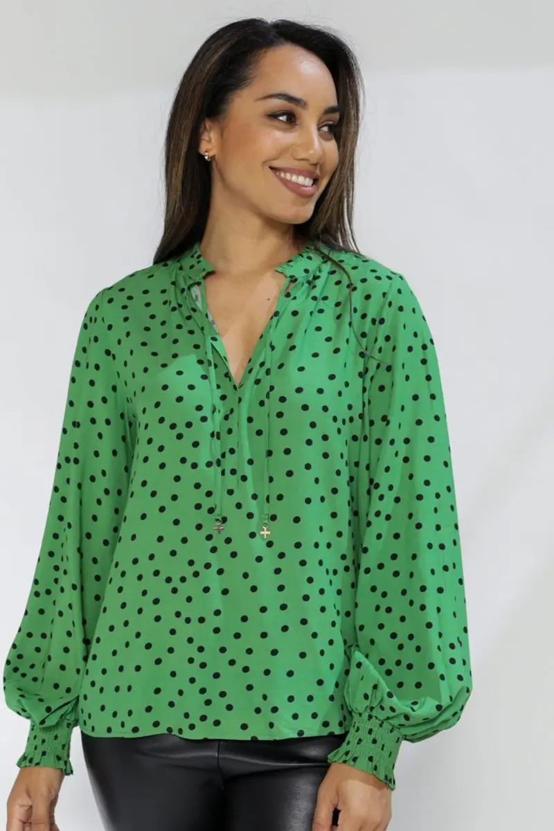 Stella + Gemma - Tyra Shirt - Mint Spot 1