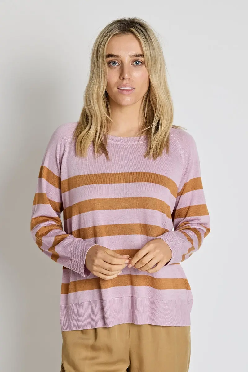 Stella + Gemma - Bella Jumper - Mauve/Dark Toffee 1
