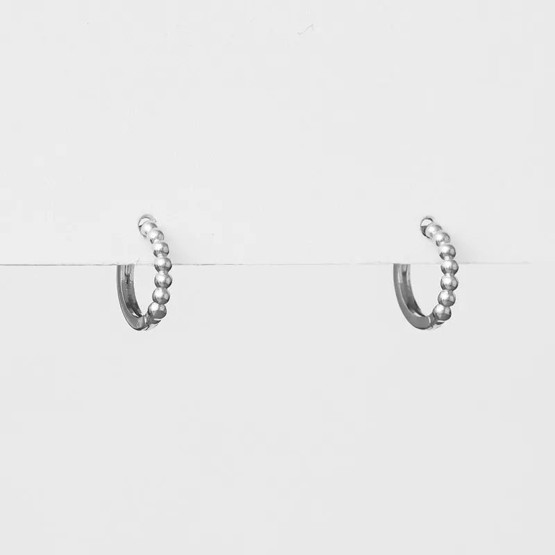 Stella + Gemma - Silver Ball Hoop Earrings 1