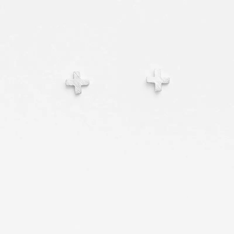 Stella + Gemma - Cross Earrings - Silver 1