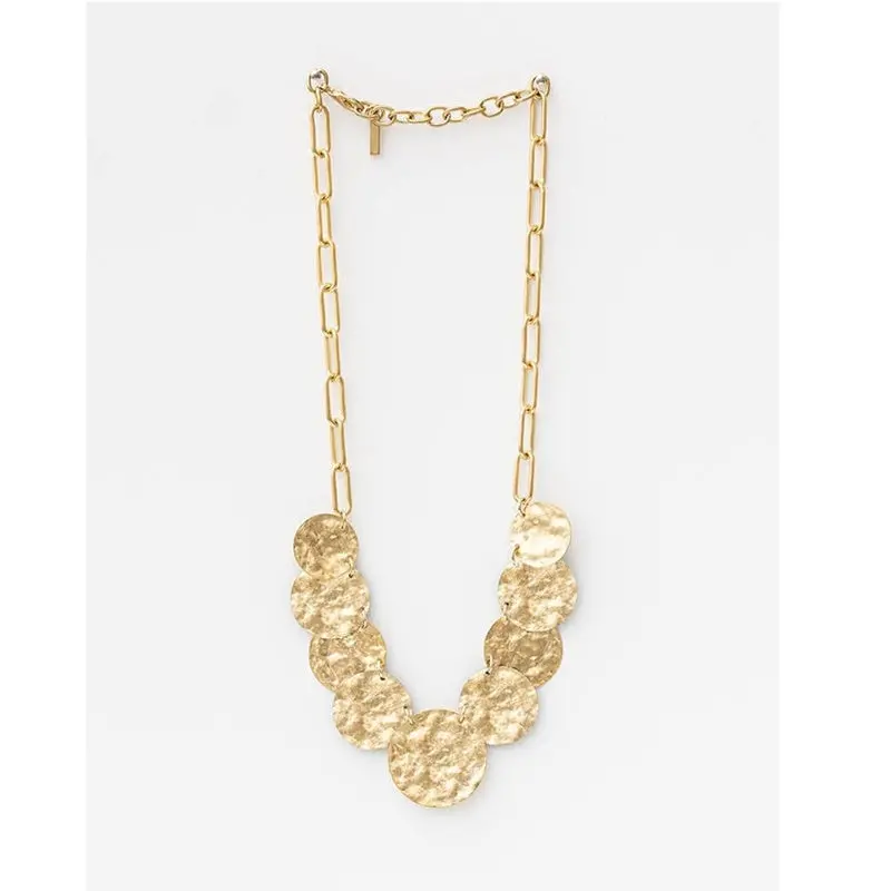 Stella + Gemma - Gold Beaten Discs Necklace 1