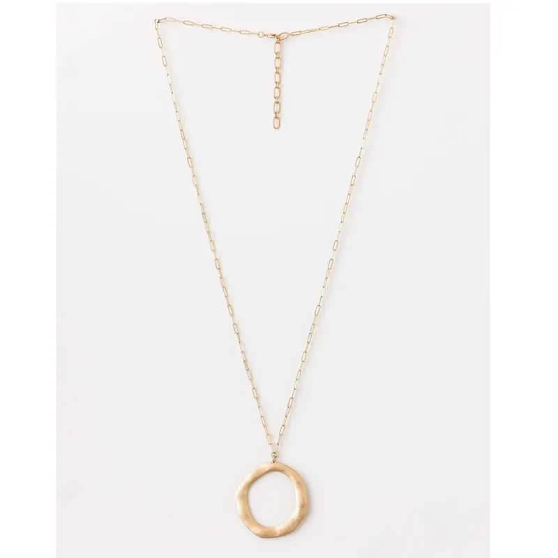 Stella + Gemma - Gold Chain And Hoop Pendant Necklace 1