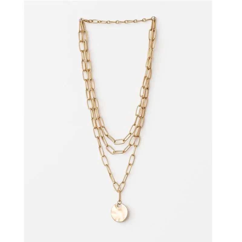 Stella + Gemma - Gold Triple Chain W/ Pendant 1