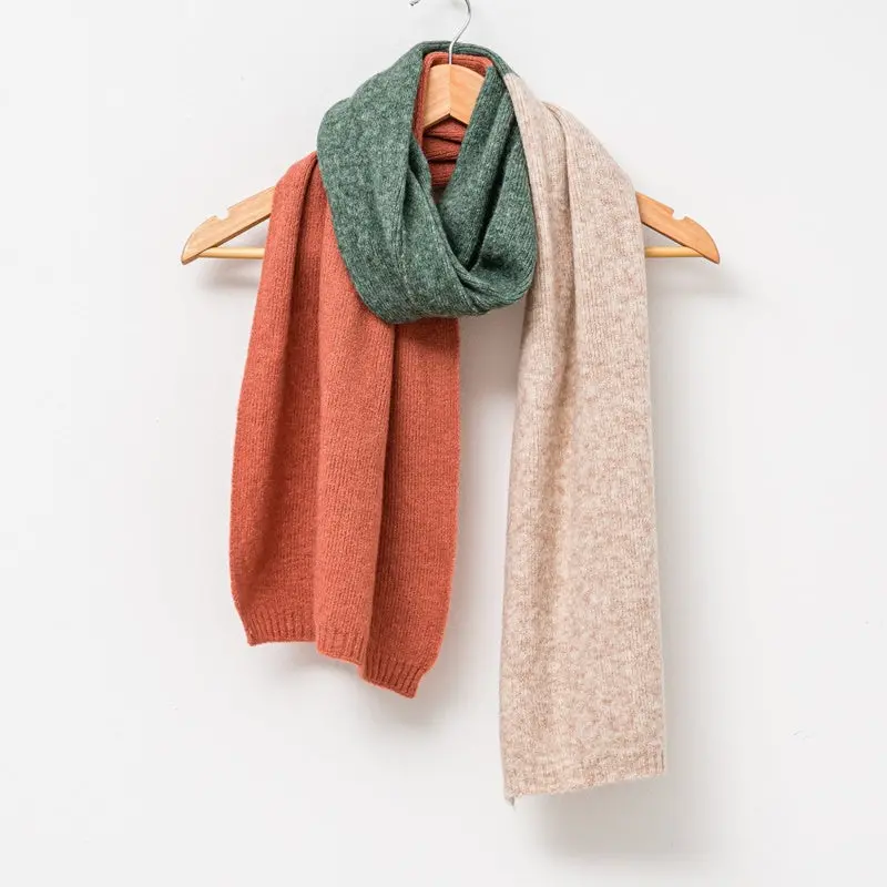 Stella + Gemma - Colour Block Scarf - Forest 1