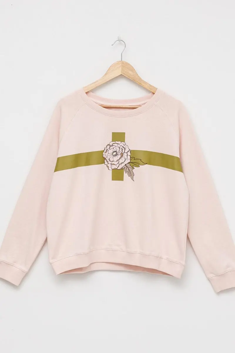 Stella + Gemma - Flower Sweater - Peony Pink 1