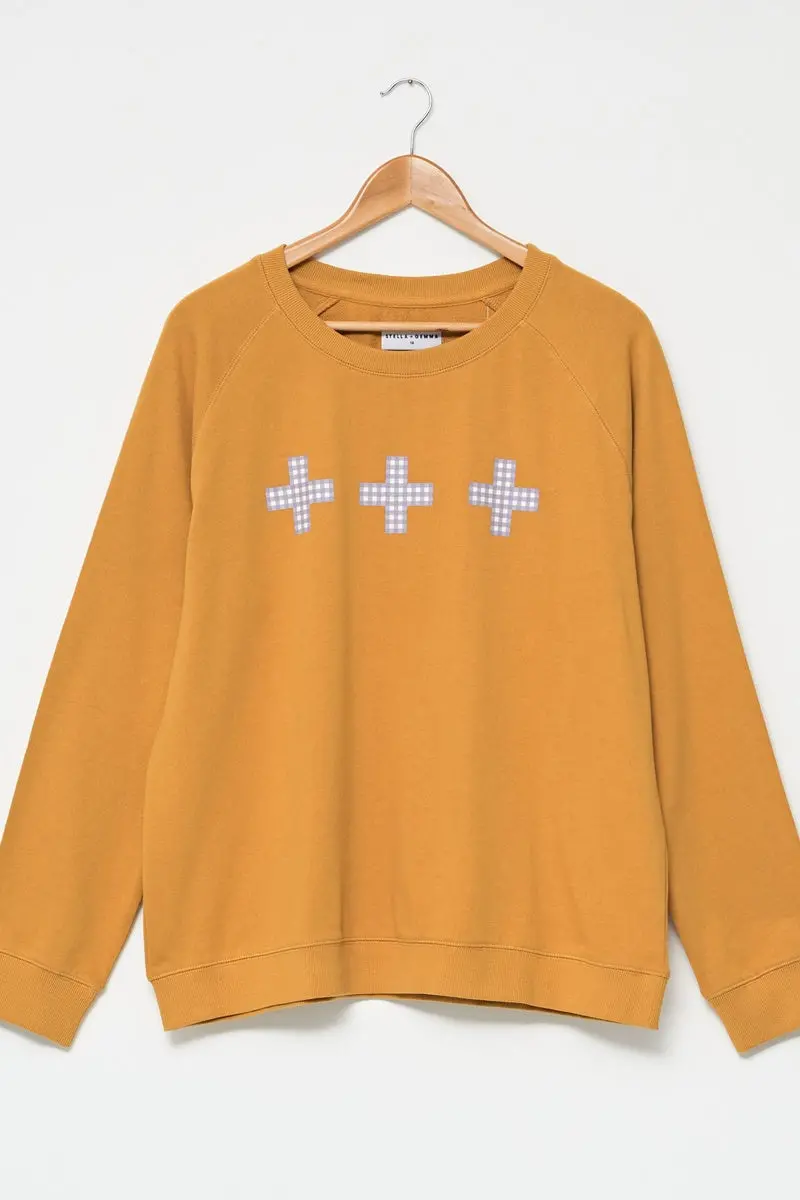 Stella + Gemma - Sweater - Biscotti Gingham Crosses 1