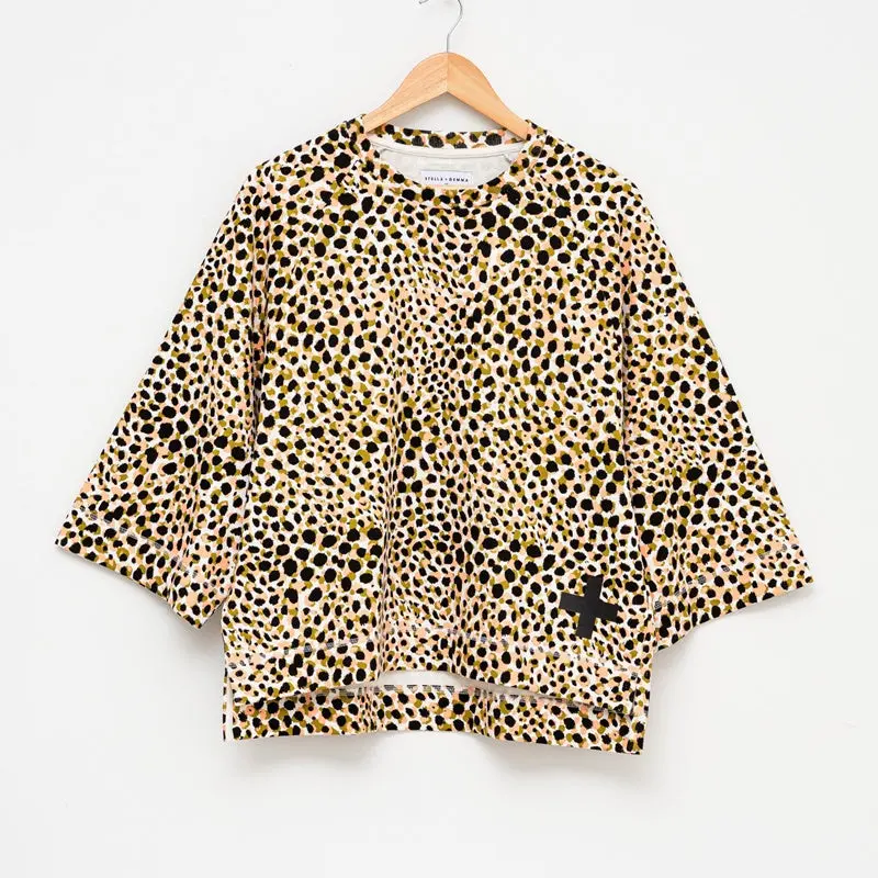 Stella + Gemma - Melba 3/4 Sleeve Sweat - Cheetah 1