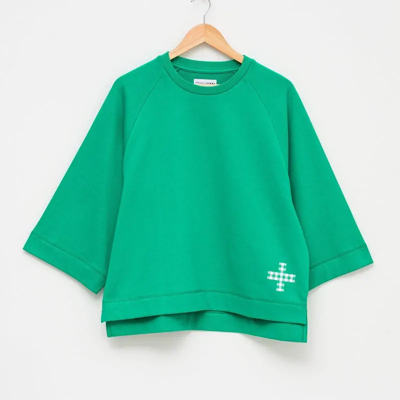 Stella + Gemma - Melba 3/4 Sleeve Sweat - Emerald 1