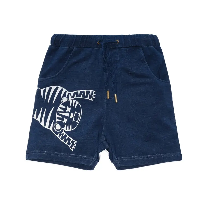 Band Of Boys - Shorts Tiger Outline Blue Denim Look 1
