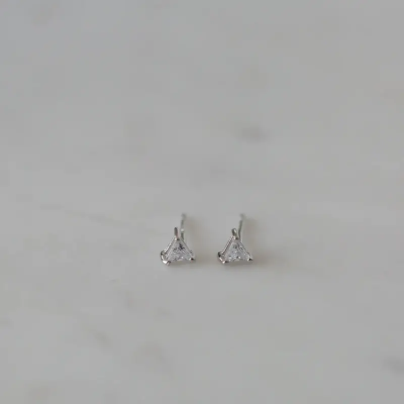 Sophie - You Rock Triangle Studs - Silver 1