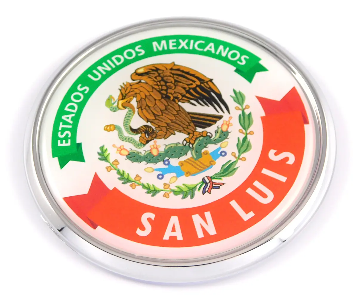 San Luis Mexico Mexican State Car Chrome Round Emblem Decal 3D Badge 2.75" 1