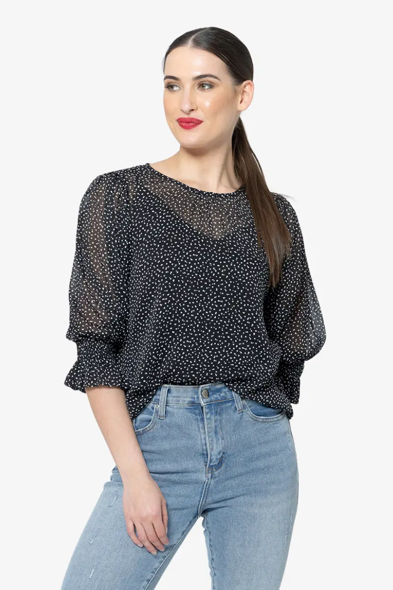 Seeking Lola - Magnificent Top - Black Polka 1