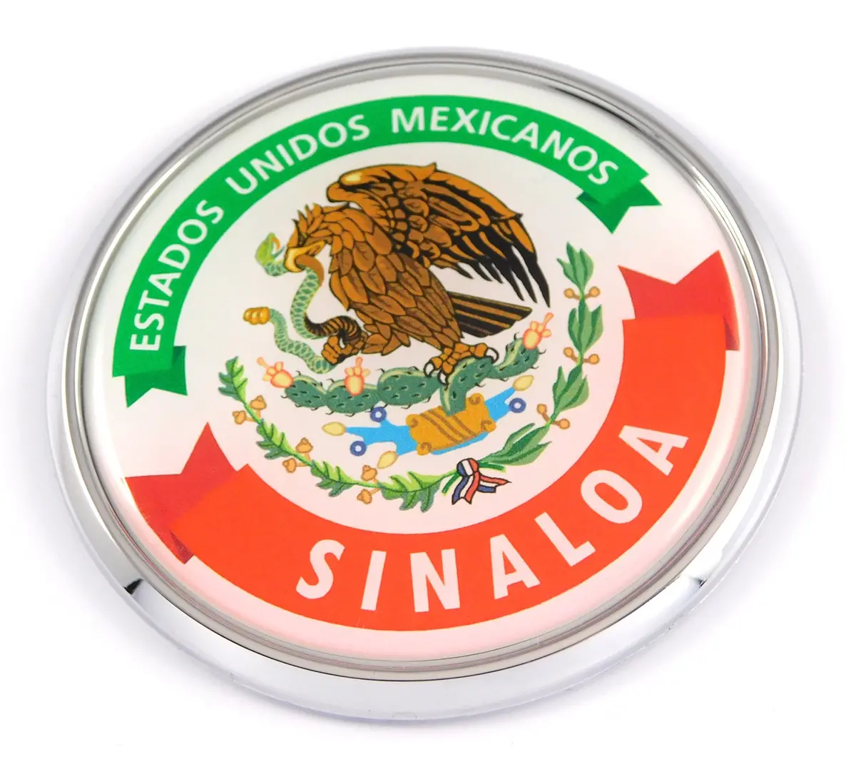Sinaloa Mexico Mexican State Car Chrome Round Emblem Decal 3D Badge 2.75" 1