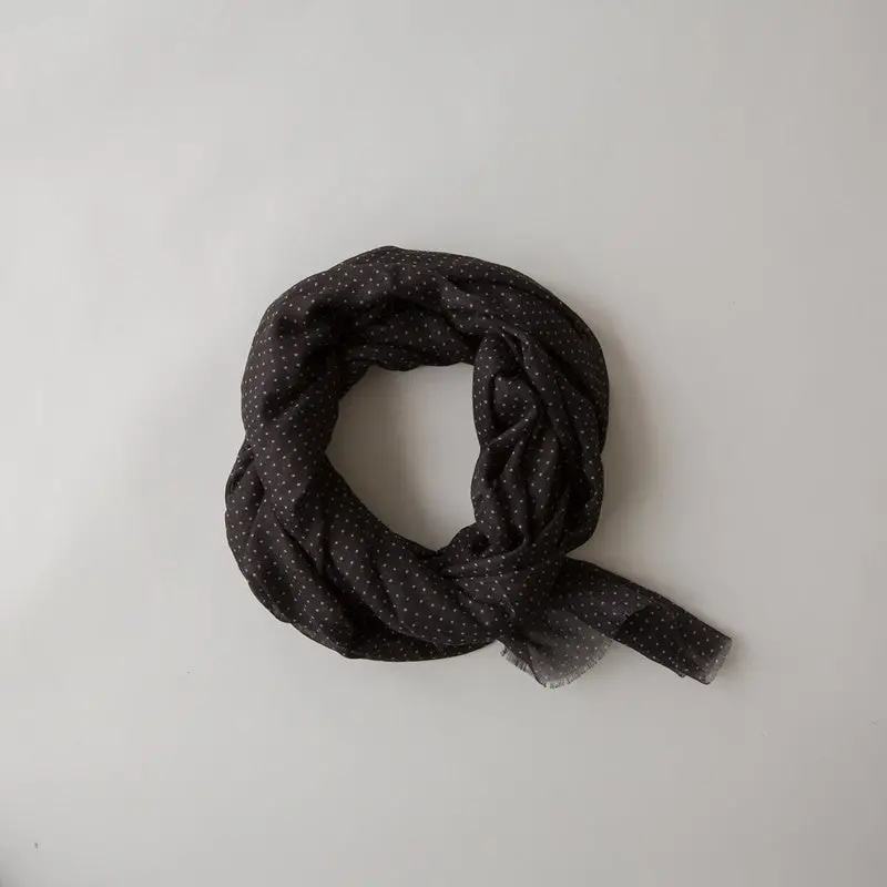 Sophie - Spots Maxi Scarf - Black Sand 1