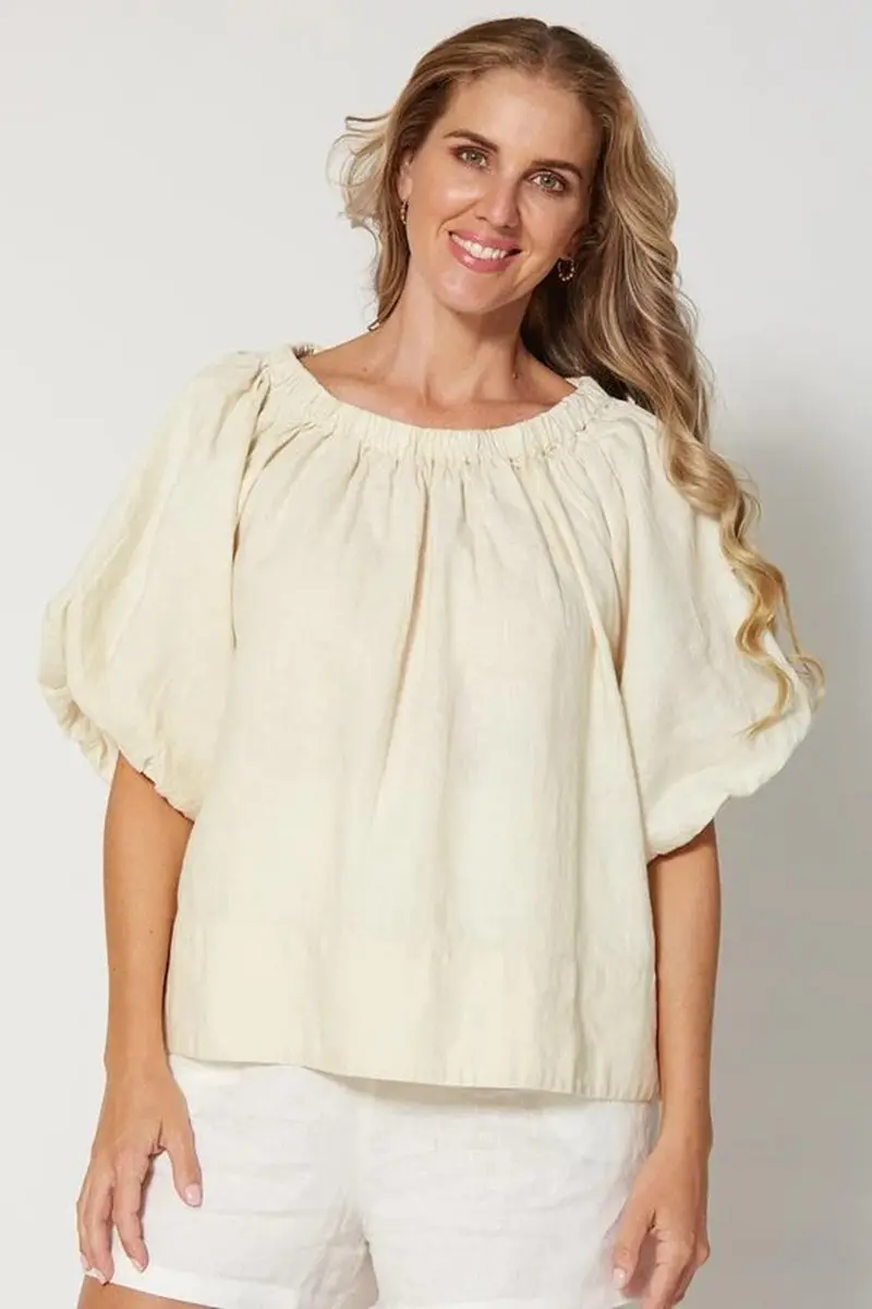 Stella + Gemma - Santorini Blouse - Linen 1