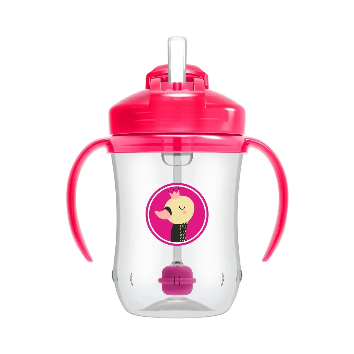 Vaso Con Asas Y Pajita 270Ml 6M+, Rosado, Dr.Brown's 1