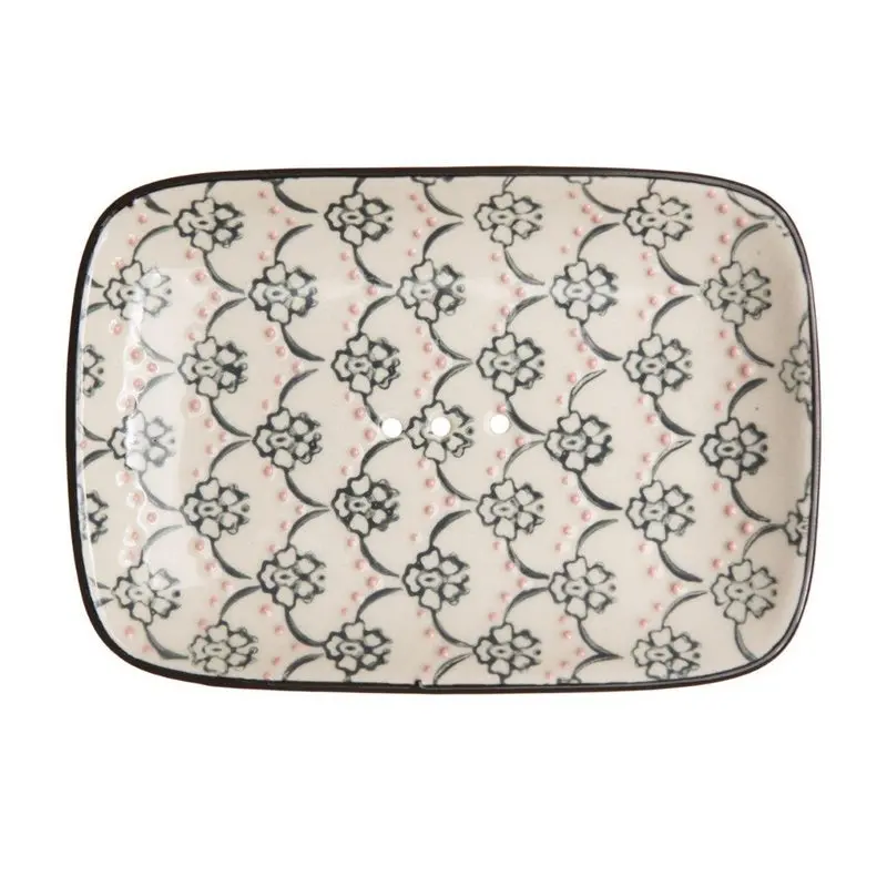 Artisanal - Soap Dish - Blue/Pk Dots 1