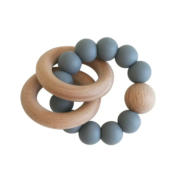 Alimrose - Beechwood Teether Rings Set - Storm Grey 1