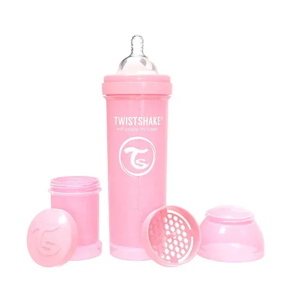 Mamadera Twistshake Anti-Cólico 330Ml Rosado Pastel 1