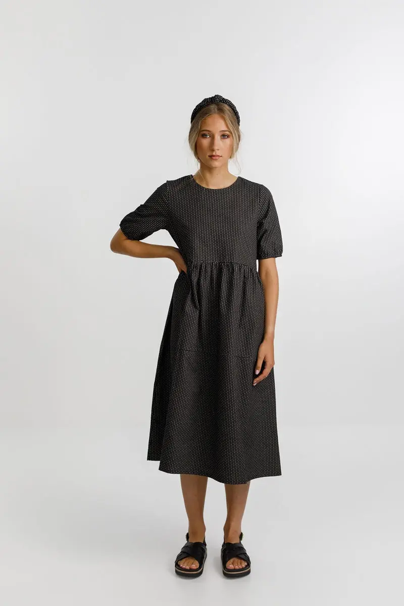 Thing Thing - Leah Dress - Black Grid 1