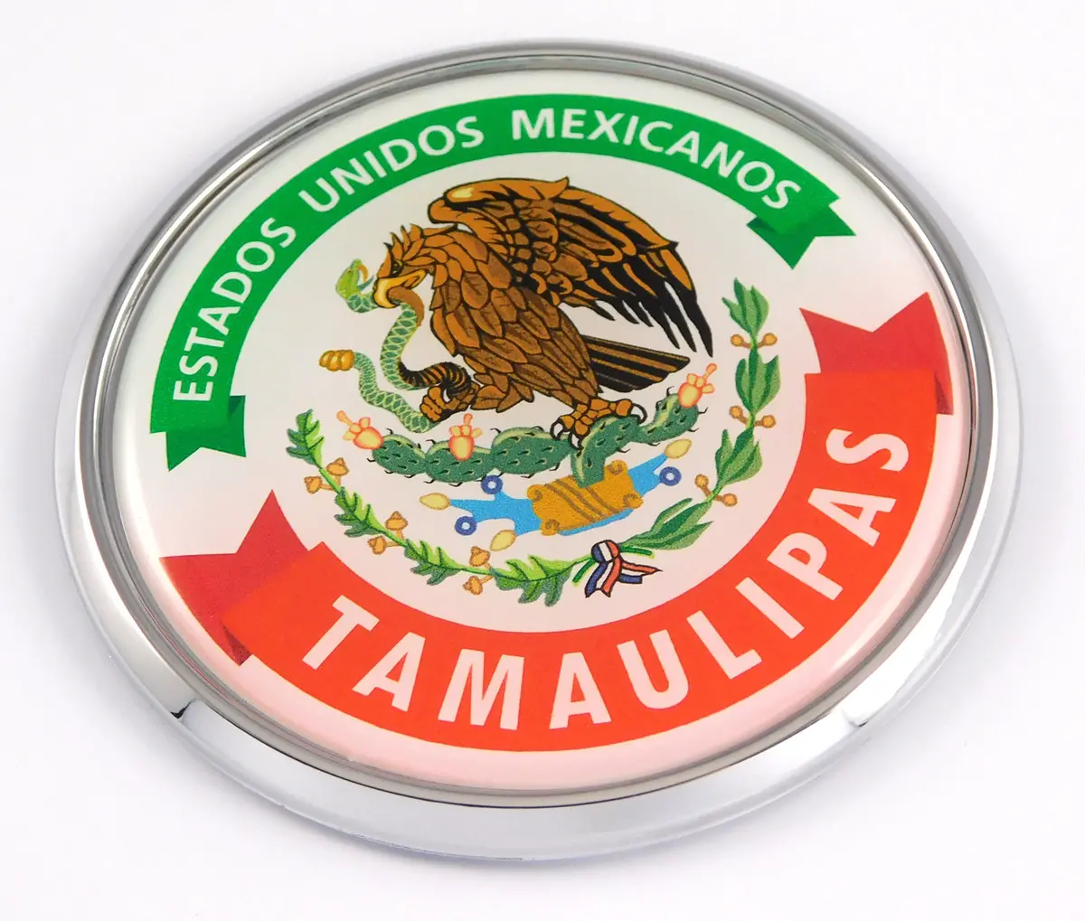 Tamaulipas Mexico Mexican State Car Chrome Round Emblem Decal 3D Badge 2.75" 1