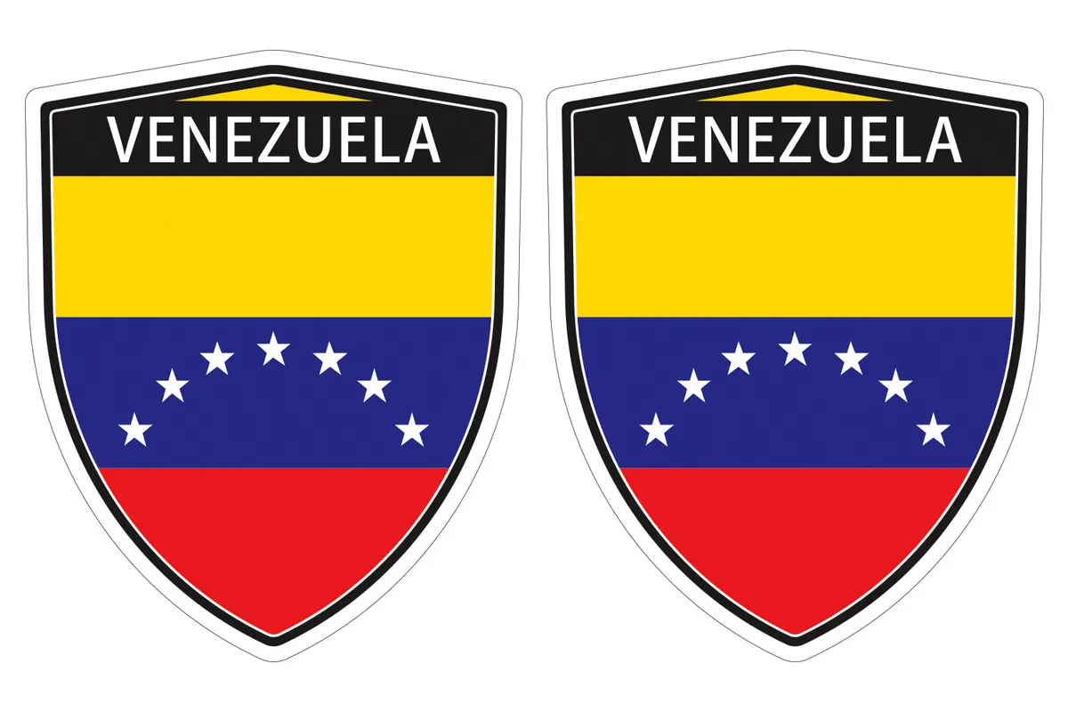 Venezuela Flag Shield Shape Decal Car Bumper Window Sticker Set Of 2,  Sh059 1