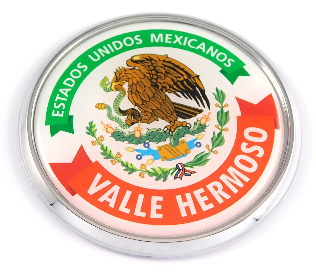 Valle Hermoso Mexico Mexican State Car Chrome Round Emblem Decal 3D Badge 2.75" 1