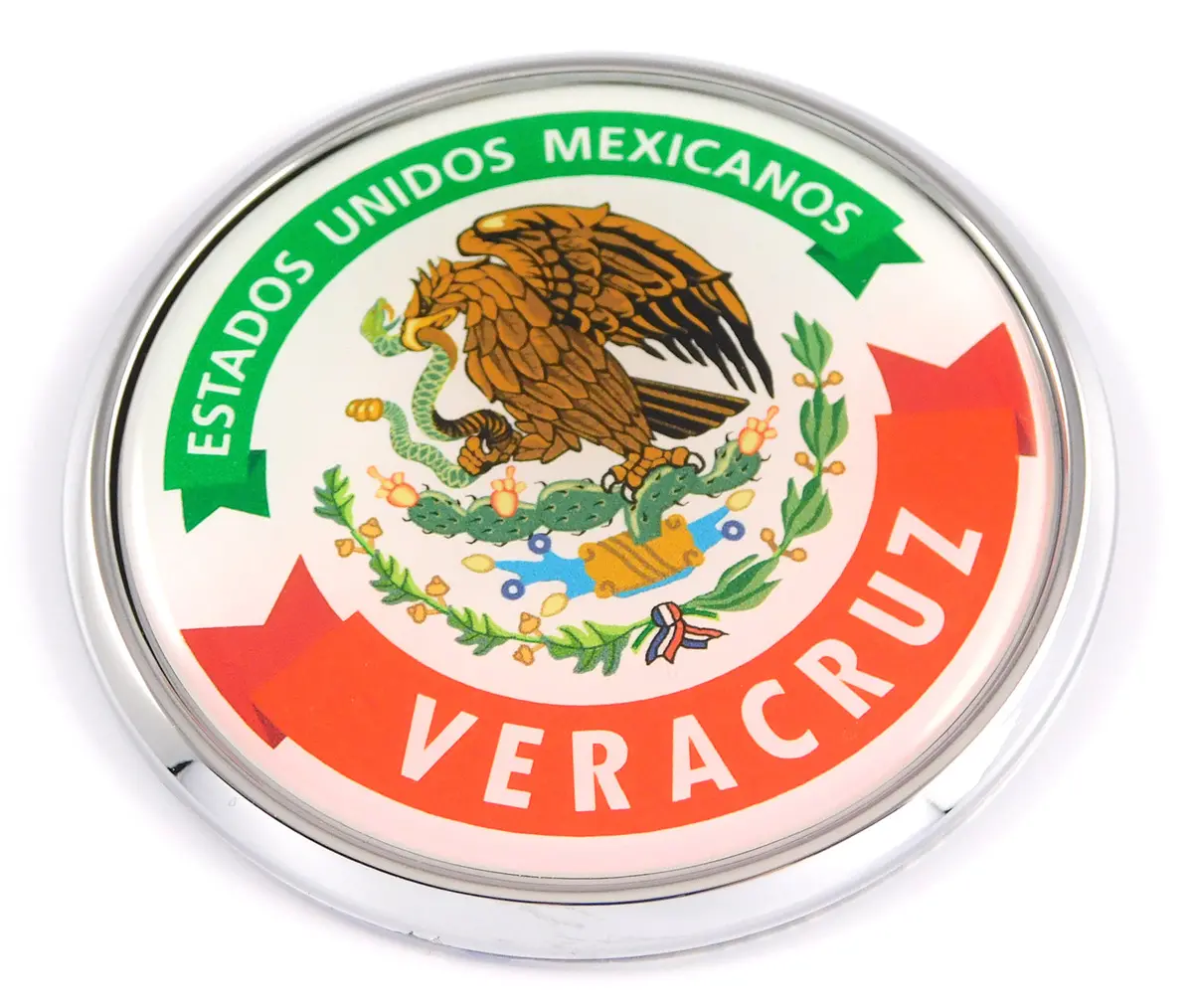 Veracruz Mexico Mexican State Car Chrome Round Emblem Decal 3D Badge 2.75" 1