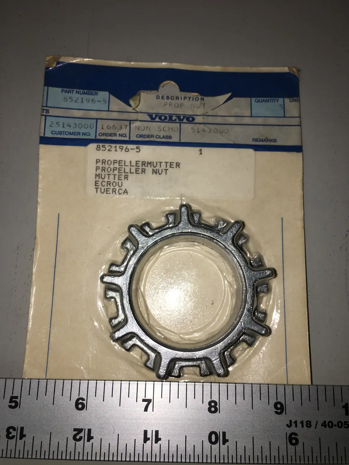 Volvo Penta Propeller Nut 852196 1