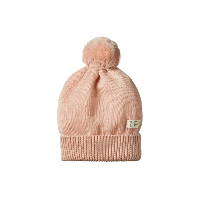 Nature Baby - Alpine Pom Pom Beanie - Rose Dust 1