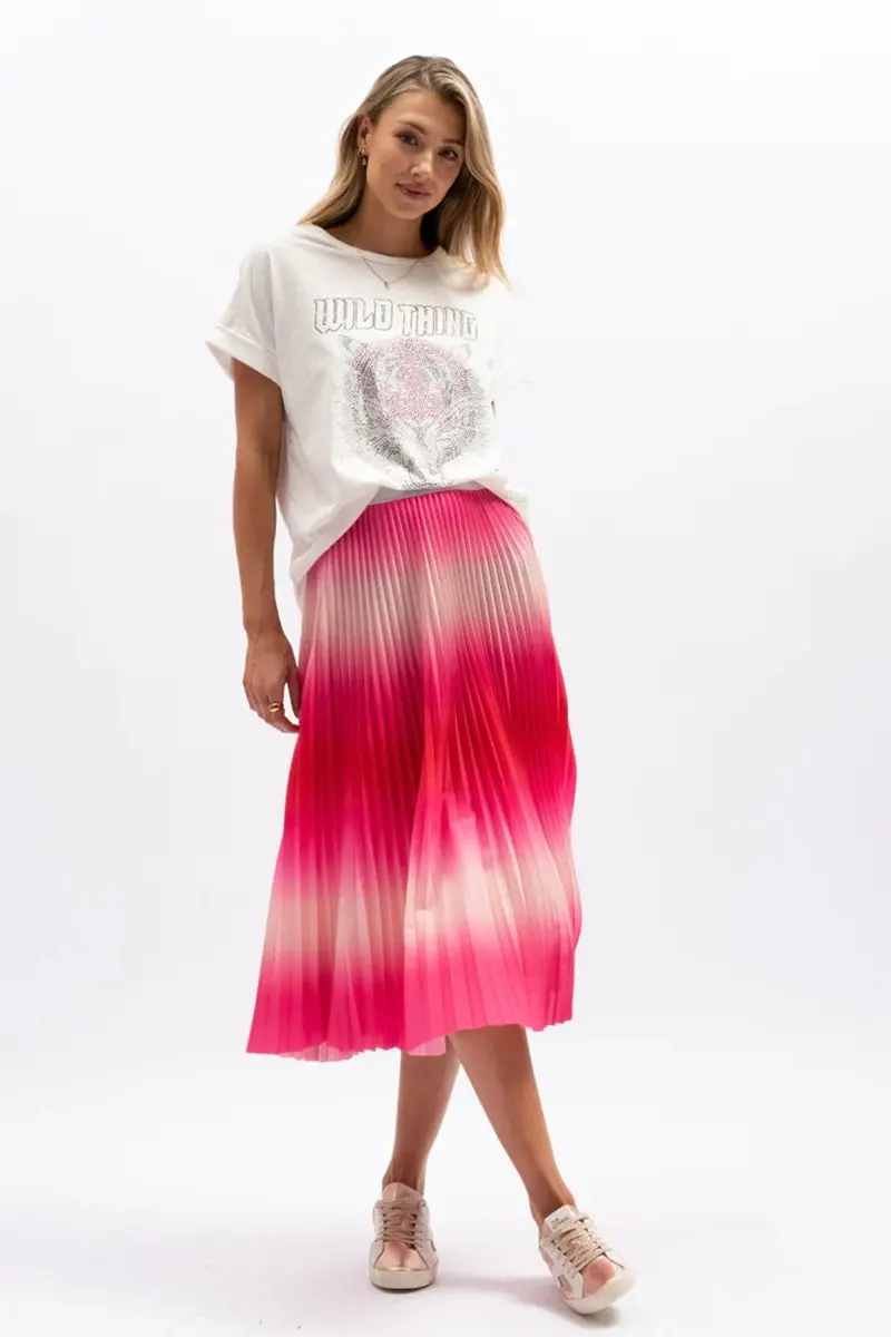 The Others - The Sunray Pleat Skirt - Pink Ombre 1
