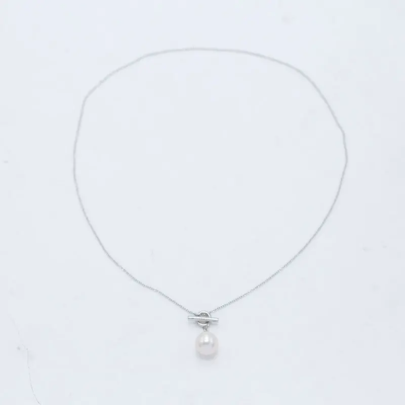 Sophie - Pearl Thread Necklace - Silver 1