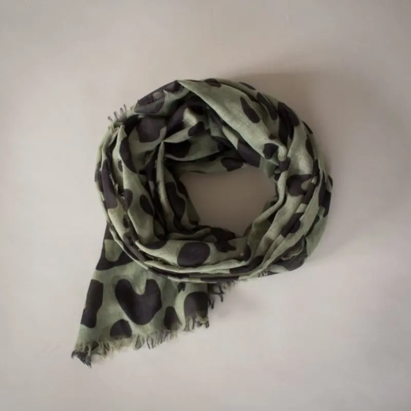 Sophie - Wild Maxi Scarf - Olive 1